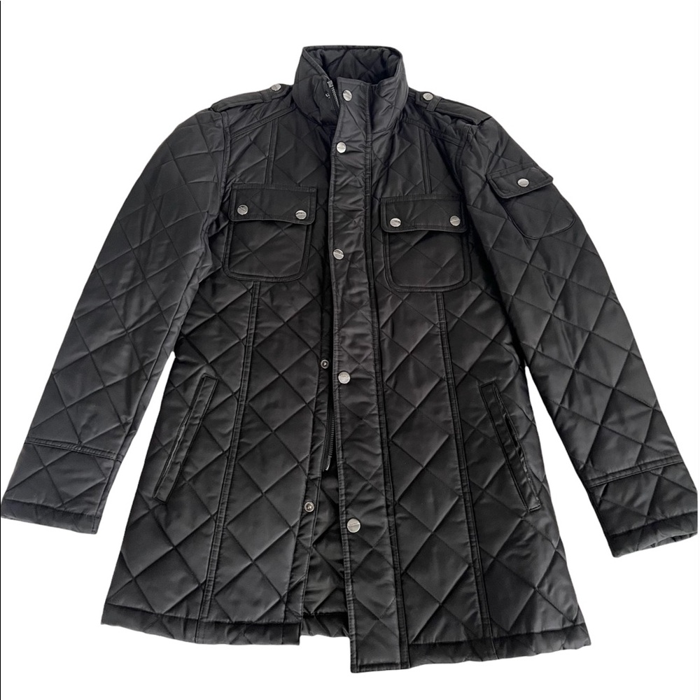 Zara man quilted slim trench coat jacket sz S